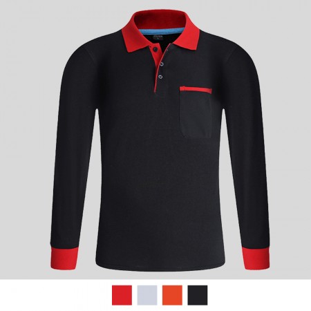 【晶輝】HM703-配色長袖POLO衫、公司制服、班服