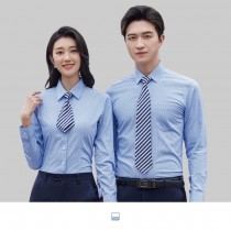 www.0800258758.com.tw-【晶輝團體制服】S140-藍色彈力條紋免燙短袖襯衫-20